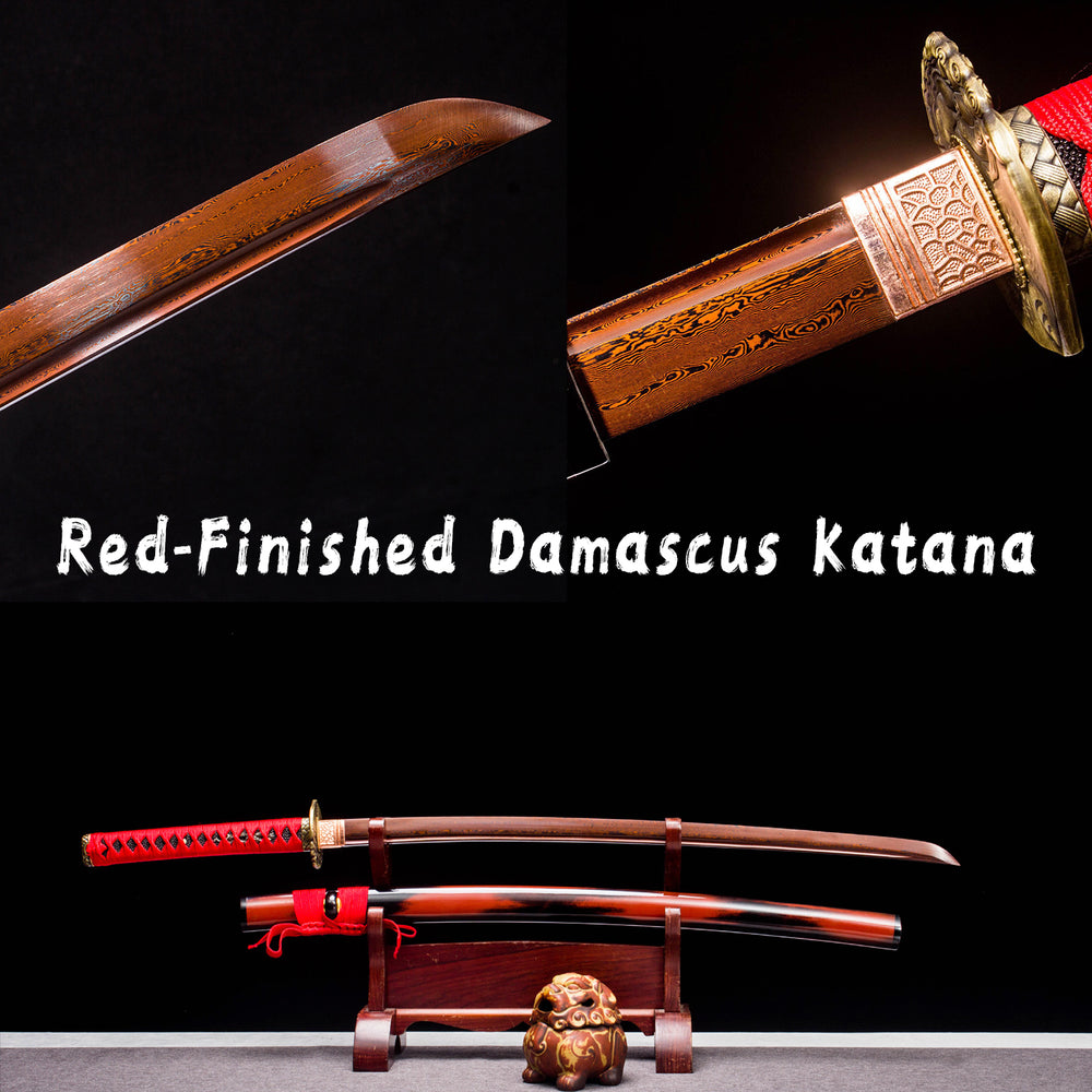 Crimson Pattern Welded Steel Katana —— 赤龍