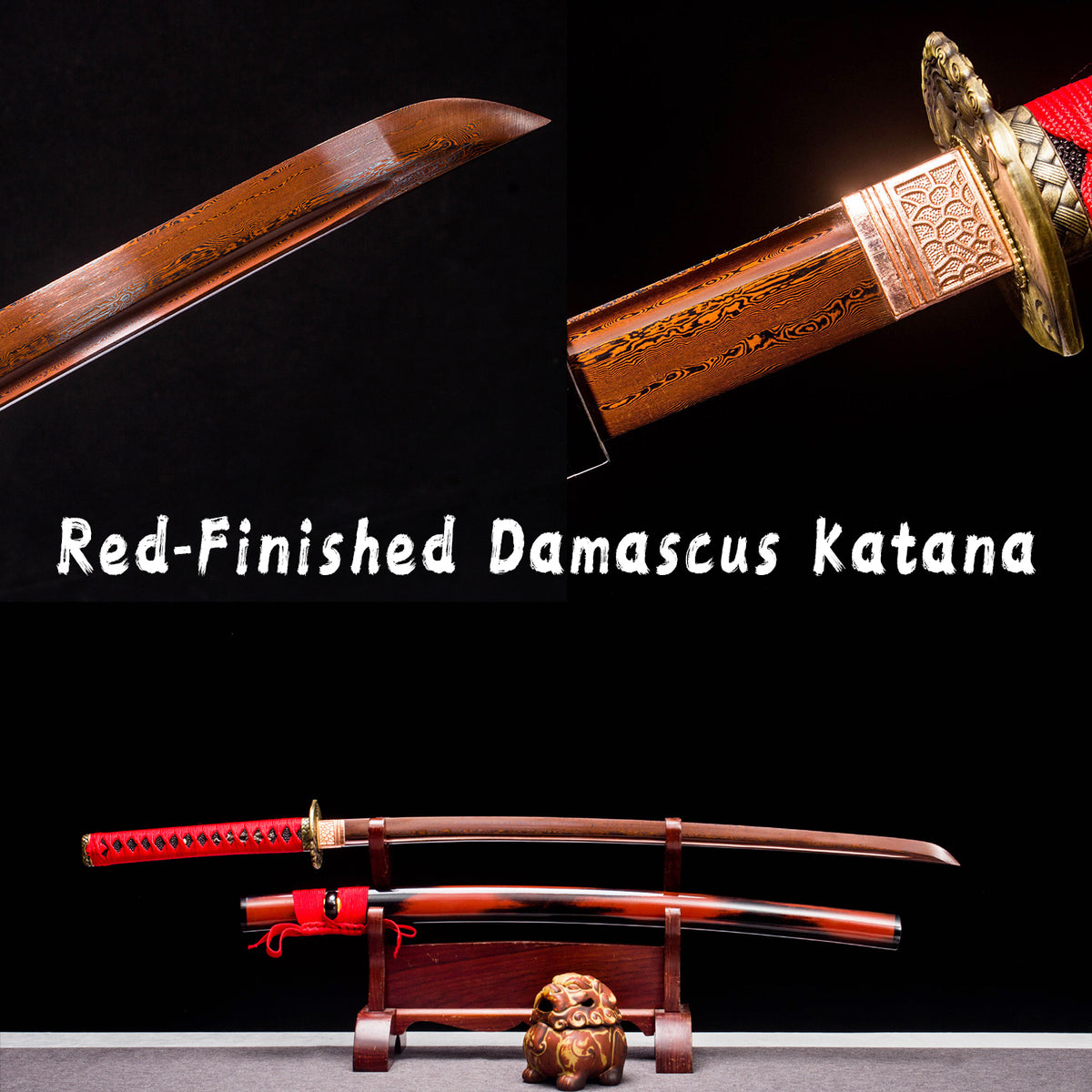 Crimson Pattern Welded Steel Katana —— 赤龍