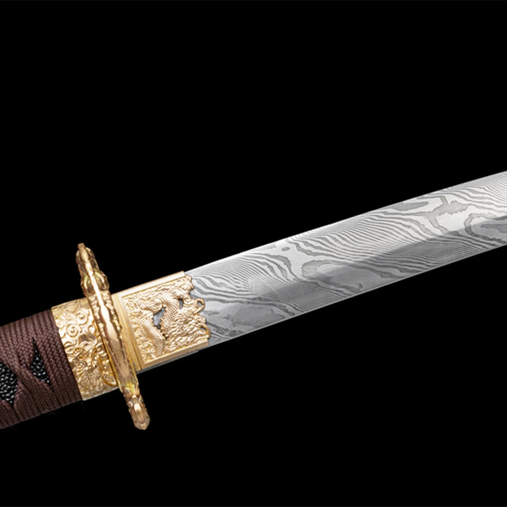 Purple Azure Dragon Damascus Katana
