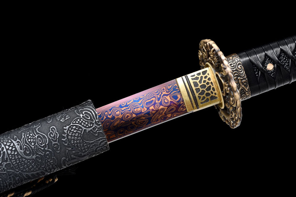 Blued Pattern Welded Steel Katana —— 雷鳴