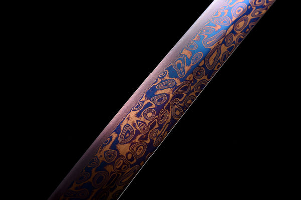 Blued Pattern Welded Steel Katana —— 雷鳴 view 3