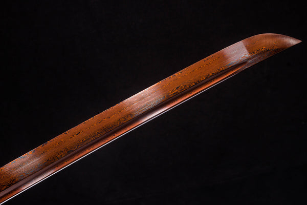 Crimson Pattern Welded Steel Katana —— 赤龍 view 3