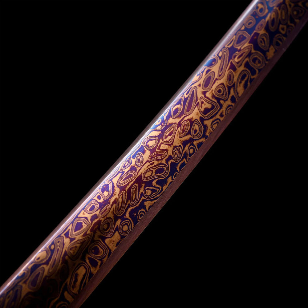 Blued Pattern Welded Steel Katana —— 雷鳴