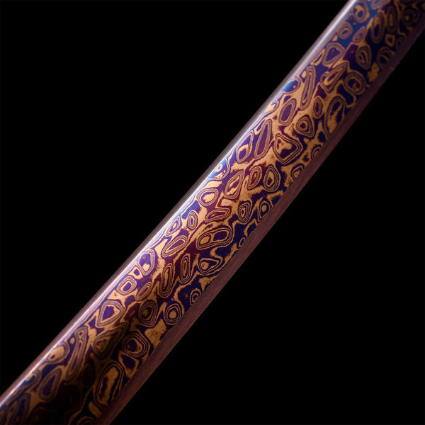 Blued Pattern Welded Steel Katana —— 雷鳴 view 3