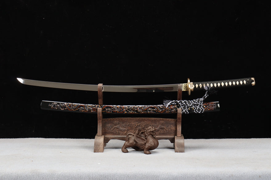 Mirror Polish Katana – Hand Forged Samurai Sword with Copper Fittings