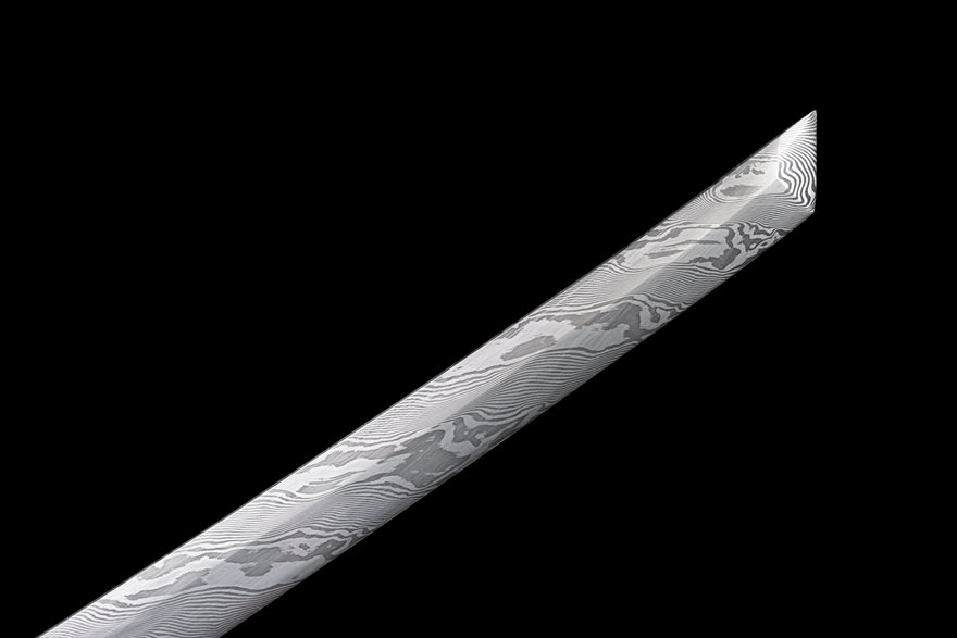 Purple Azure Dragon Katana —— ダマスカス模様の鋼鉄製侍刀